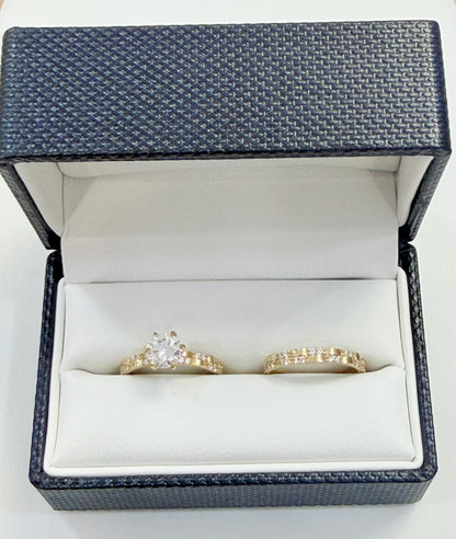1275- NEW 10K Gold Wedding Ring Women's Set W.G