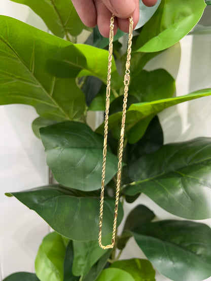 1284-NEW 10K Hollow Milano Chain 20” (3mm) W.G
