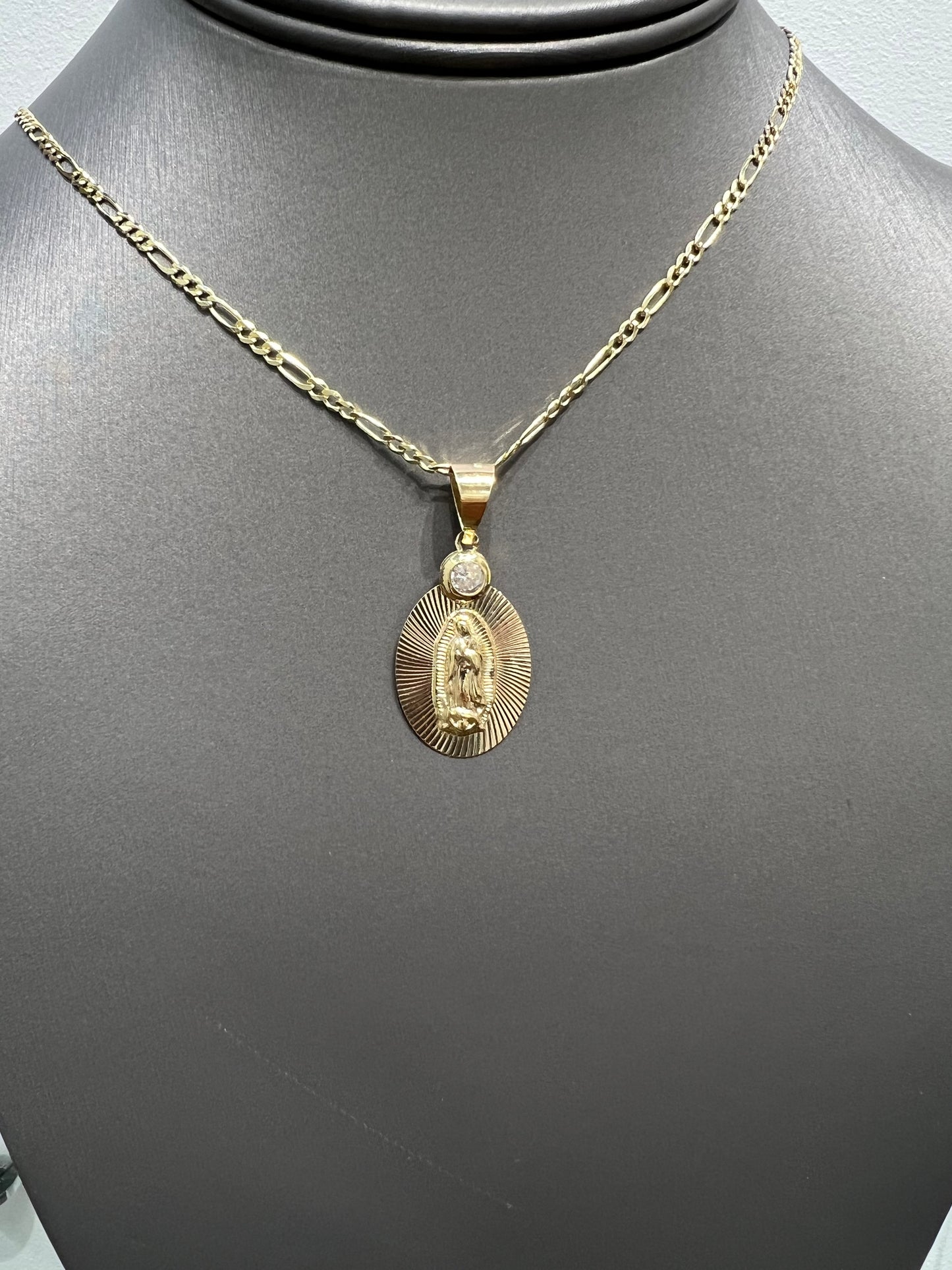 1259-NEW 14K Our Lady of Guadalupe Pendant W.G