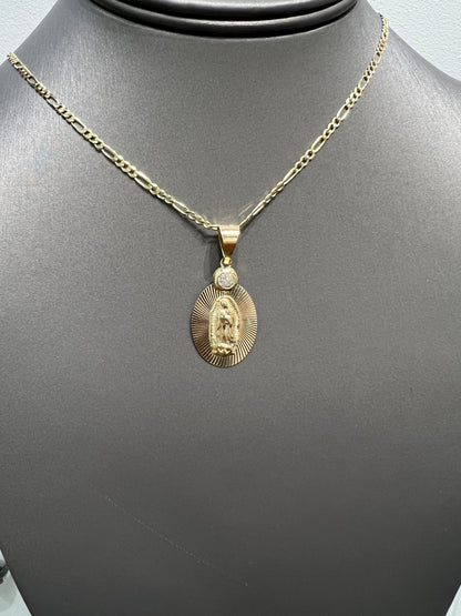 1259-NEW 14K Our Lady of Guadalupe Pendant W.G
