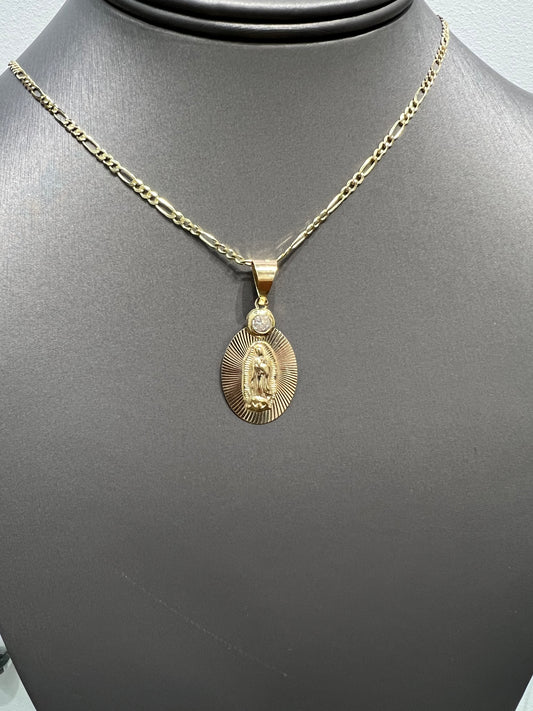 1259-NEW 14K Our Lady of Guadalupe Pendant W.G