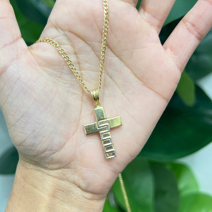 00135- NEW 14K Solid Gold Cross Pendant (W.G)