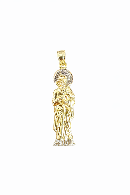 1548- NEW 10K St Jude San Judas Pendant W.G