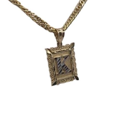 00122- NEW Letter “K” Square Pendant Only(W.G)