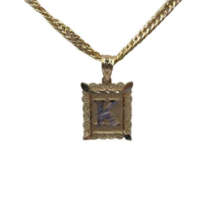 00122- NEW Letter “K” Square Pendant Only(W.G)