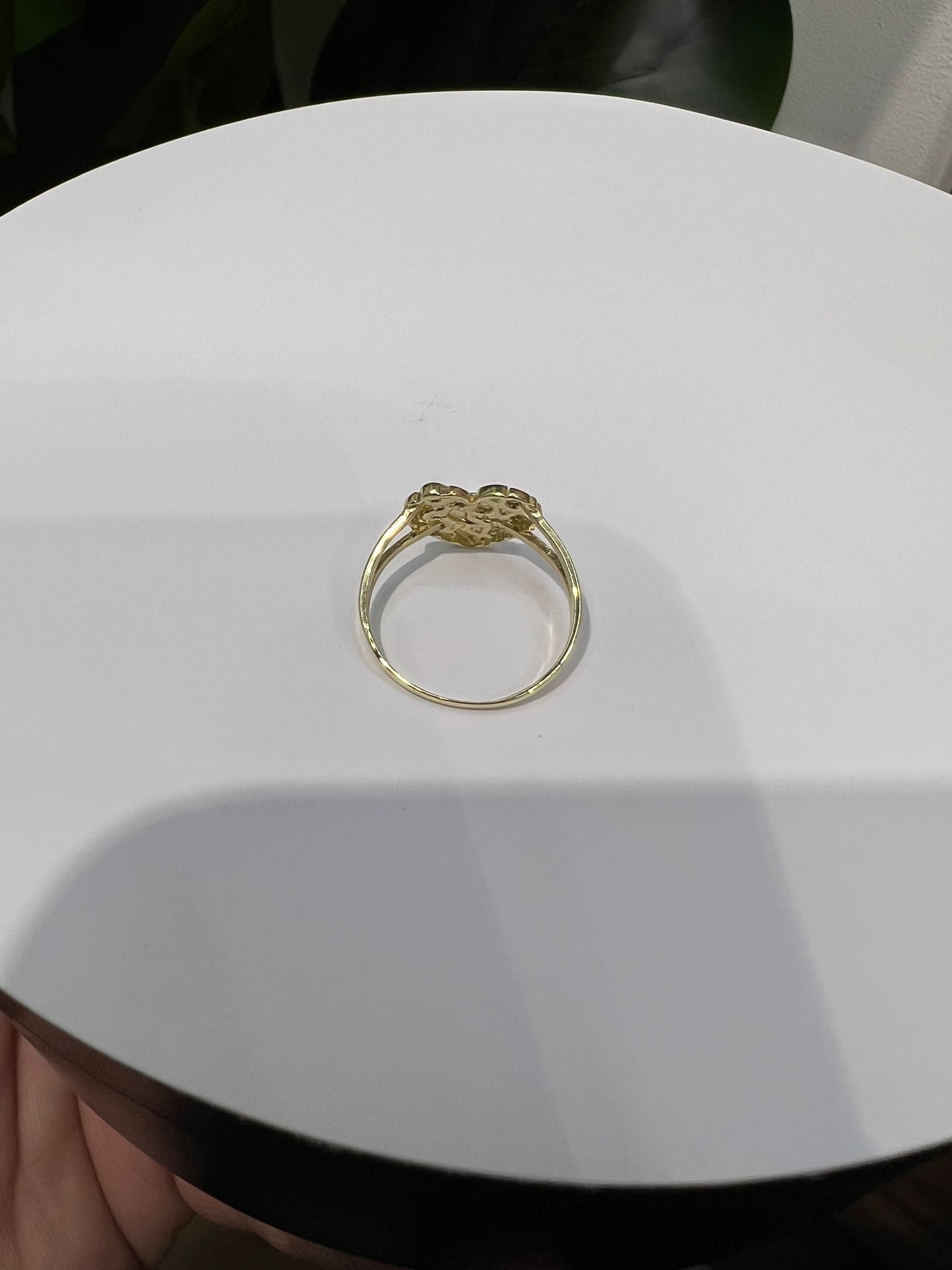 932- NEW 14K Heart Shaped Nugget Ring W.G