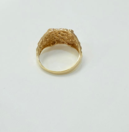 1193- NEW 14K Square Nugget Men's Ring W.G