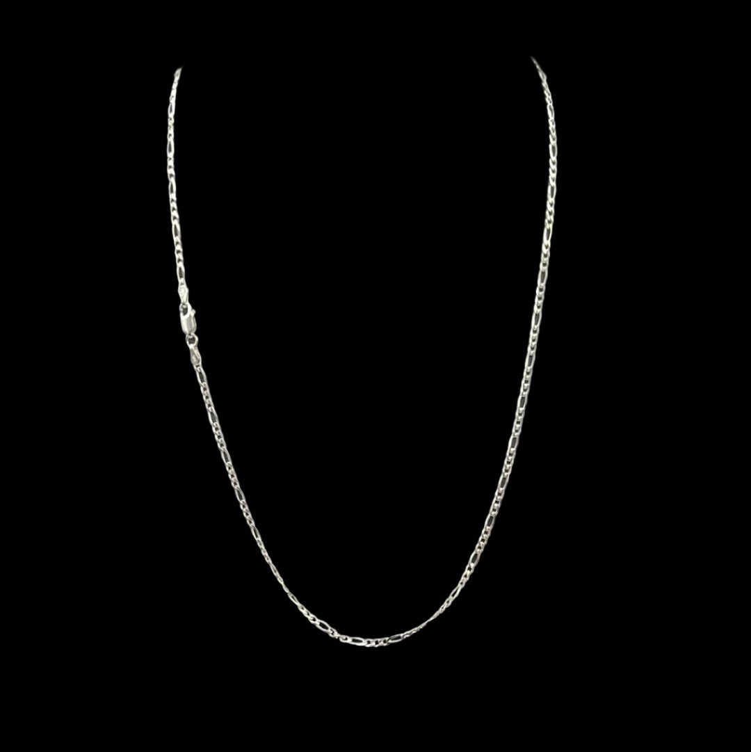 S307- Silver Figaro Necklace 20”