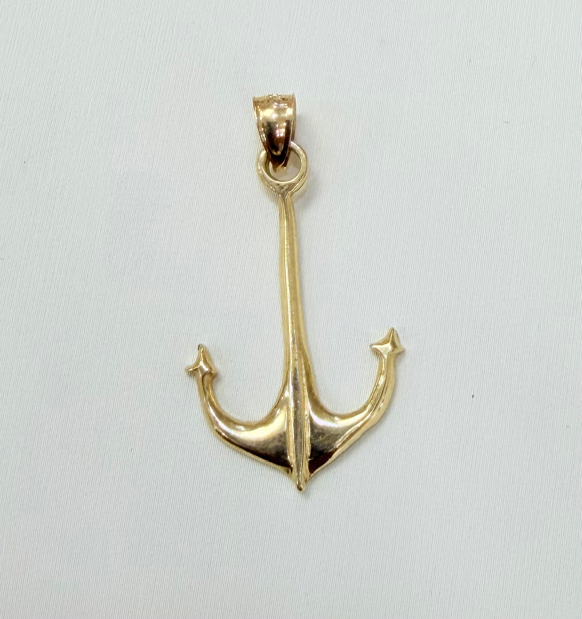 1770- NEW 10K Small Sea Anchor Pendant W.G