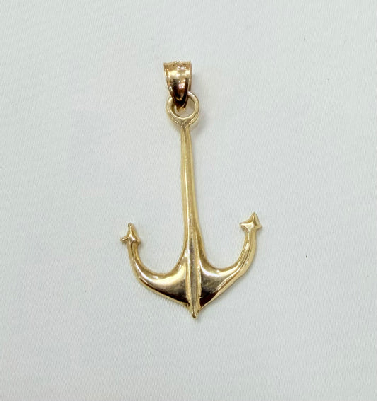 1770- NEW 10K Small Sea Anchor Pendant W.G
