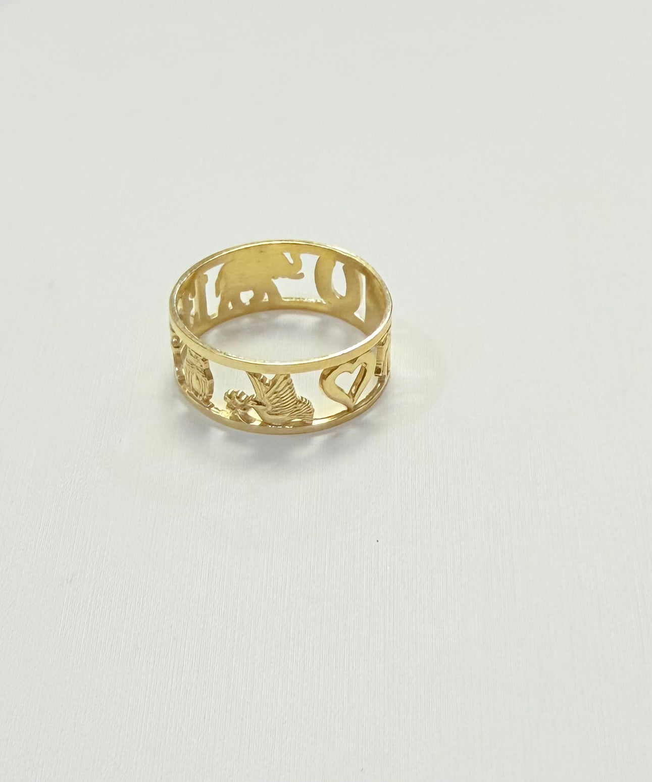 1705- NEW 10K Good Luck Band Ring W.G
