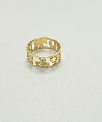 1705- NEW 10K Good Luck Band Ring W.G