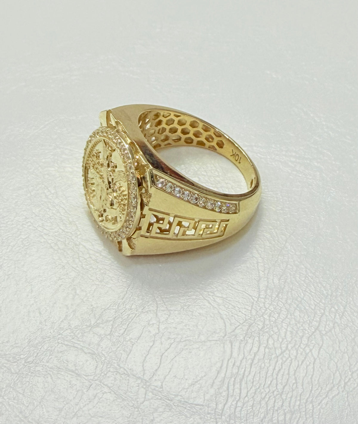 1824- NEW 10K 50 Pesos Centenario Gold Ring W.G