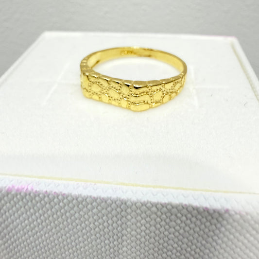 1049- 14K Small Nugget Ring (W.G)