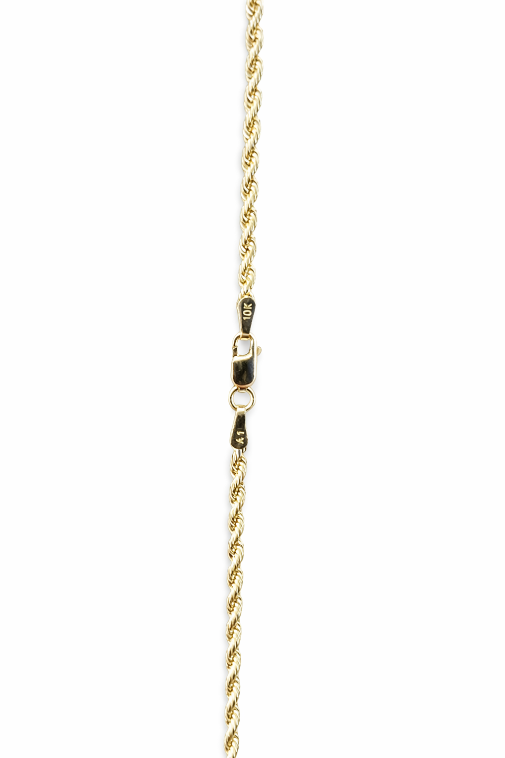 1555- NEW 10K Hollow Rope Chain 18” (2.4mm) W.G