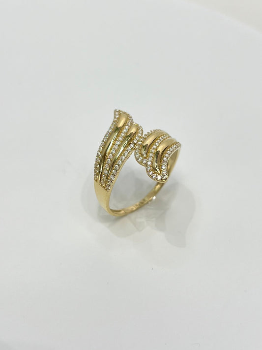 1474- NEW 14K Gold Swirl Fashion Ring W.G