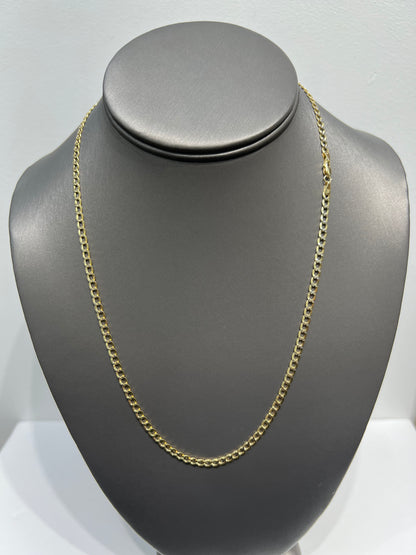 1022- NEW 14K Semi Solid Cuban Chain (3.5mm) W.G