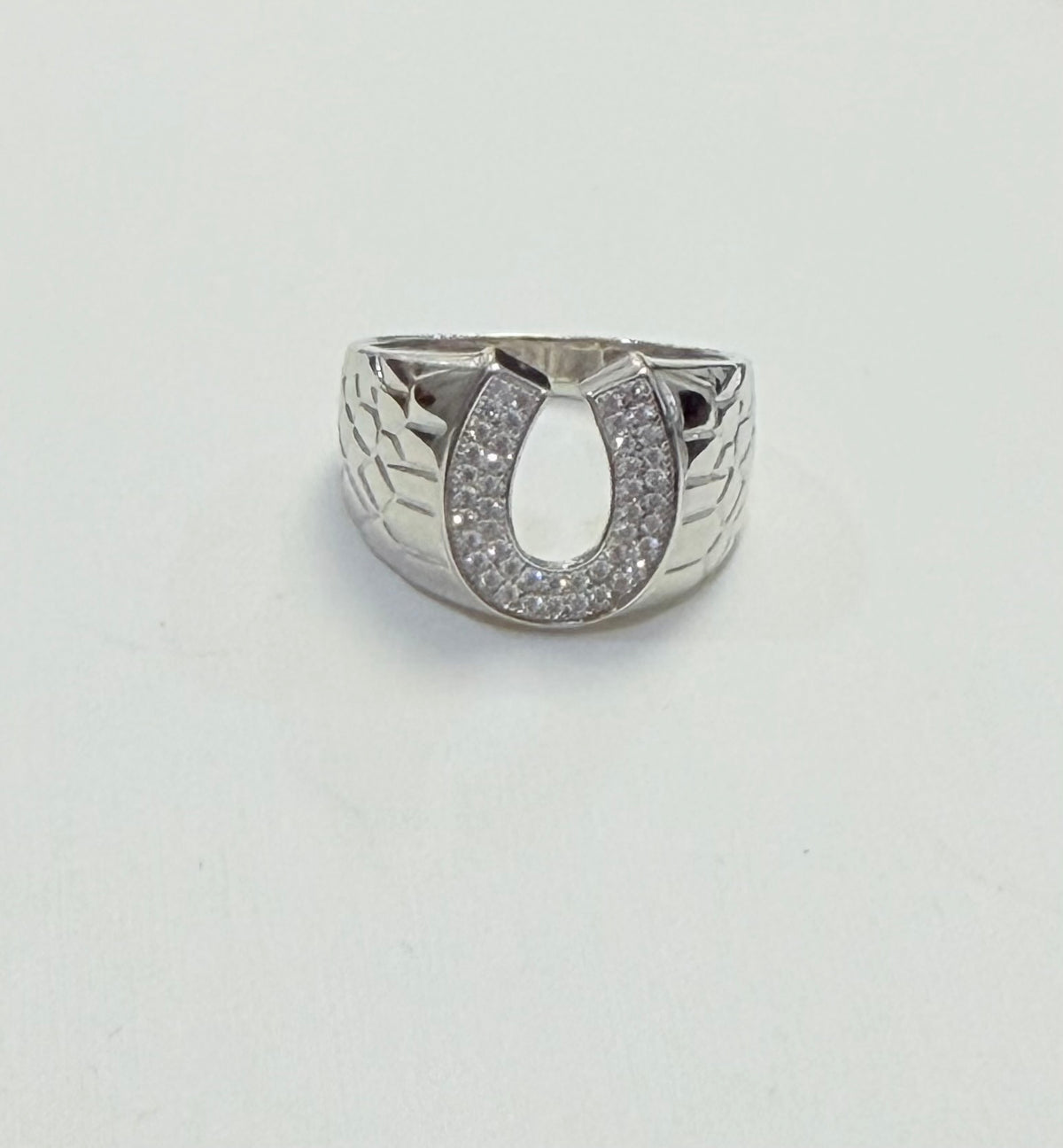 S801-NEW .925 Horseshoe Men's Ring W.G