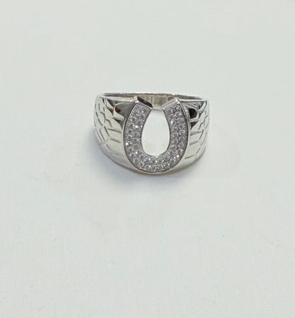 S801-NEW .925 Horseshoe Men's Ring W.G