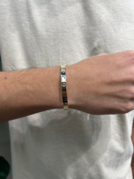 1337- 14K Cartier Style Bangle Band Bracelet Replica (19cm)W.G