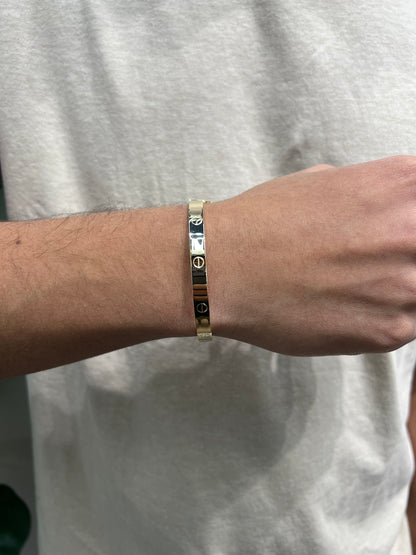 1337- 14K Cartier Style Bangle Band Bracelet Replica (19cm)W.G