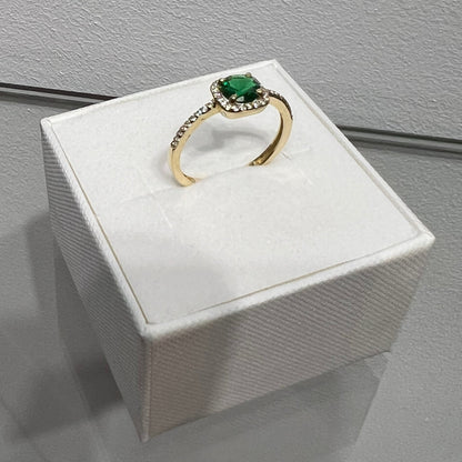998-NEW 14k Green Square Gold Ring (W.G)