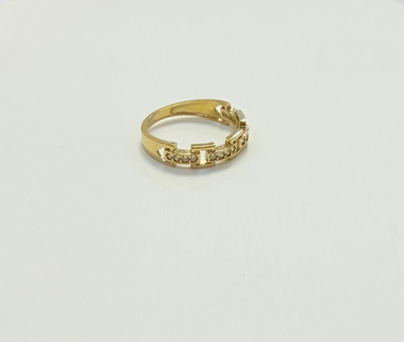 1706- NEW 10K Gold Link Wedding Band Ring W.G