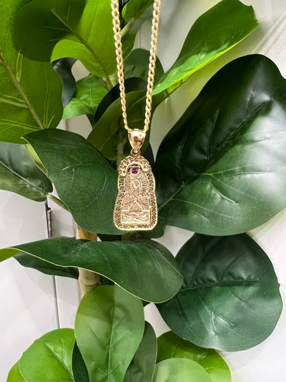 1309- NEW 10K Gold Virgin Mary Pendant W.G