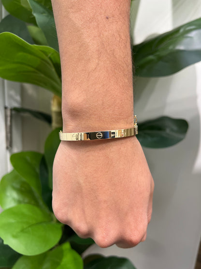 1337- 14K Cartier Style Bangle Band Bracelet Replica (19cm)W.G