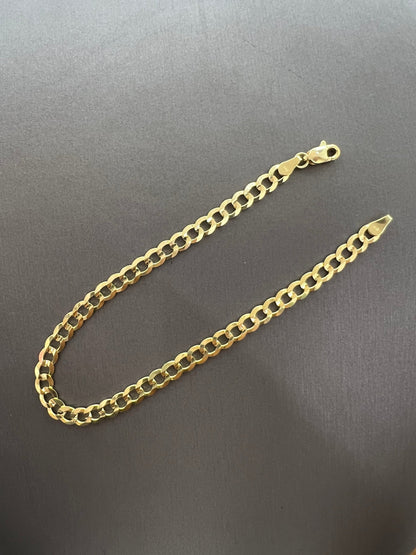 1629- NEW 14K Solid Cuban Curb Bracelet 8" 4.7mm W.G
