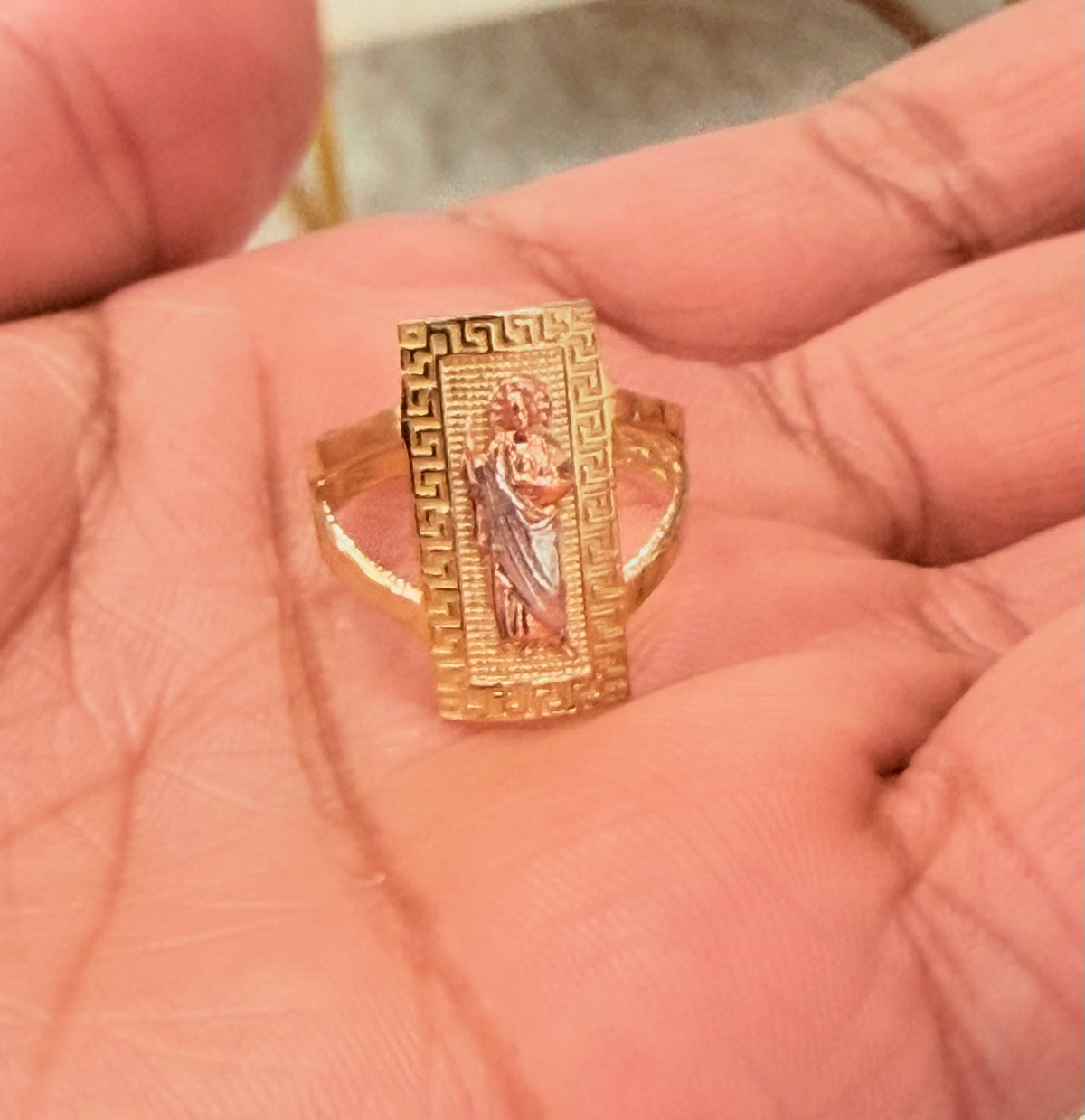 1801- NEW 14K Square St.Jude Fashion Ring W.G