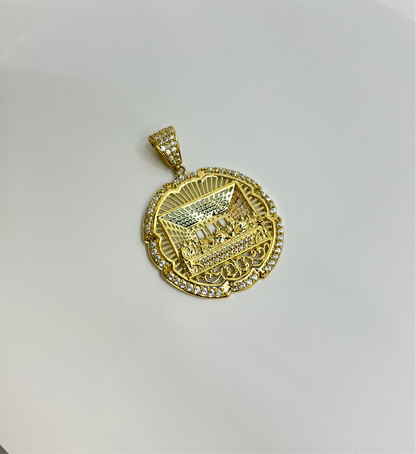 1508- NEW 14K The Last Supper Gold Pendant (1.33”) W.G