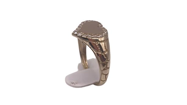 00117- Anillo de oro amarillo de 14 quilates con corazón - Talla 8 para mujer