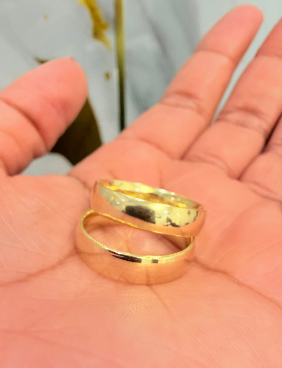 359- NEW 14K Gold Wedding Band Set (W.G)
