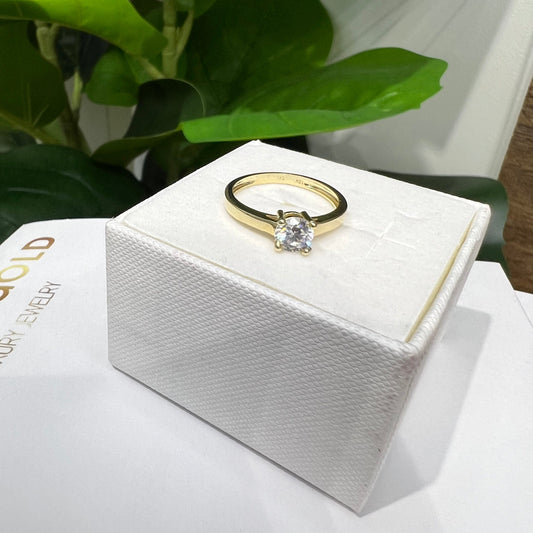 1380- NEW 10K Solitaire Engagement Cz Ring W.G