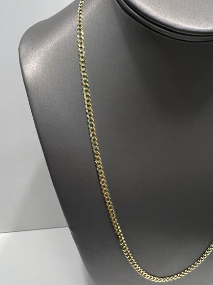 1628- NEW 14K Solid Cuban Curb Chain 22" 3.7mm W.G