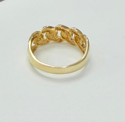 1394- NEW 14K Cuban Link Band Ring W.G