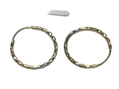 0006- NEW  14K Yellow Gold Hoop Earrings (W.G)