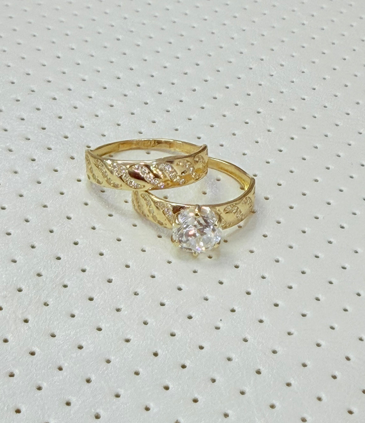 1807- NEW 14K Gold Wedding Rings Trio Set W.G