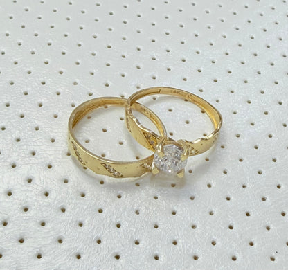 1817- NEW 14K Wedding Rings Set W.G