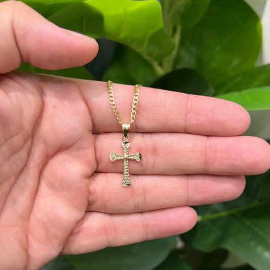 1280- 10K Cross Pendant Lightweight W.G