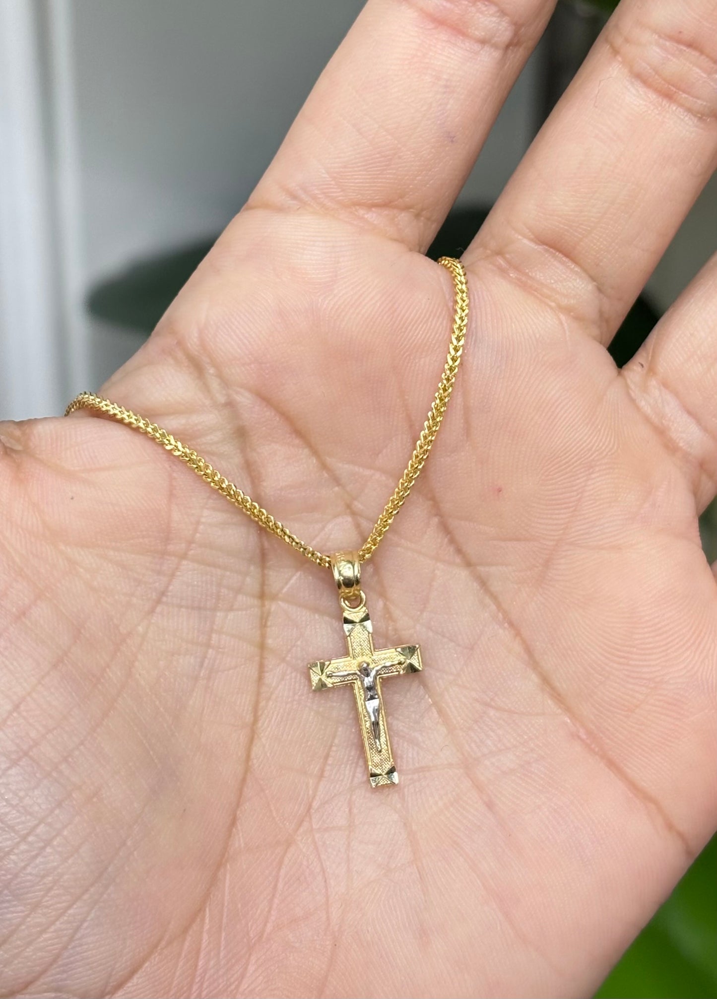 926- NEW 14K Jesus Crucifix Cross Pendant W.G