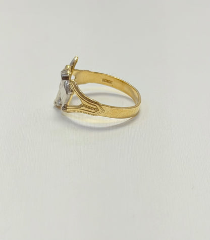 1704- NEW 10K Elephant Lucky Women's Ring W.G