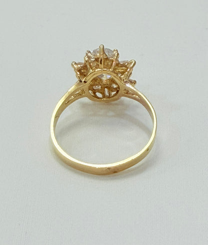 501- NEW 14K Gold Cubic Zirconia Star Ring W.G