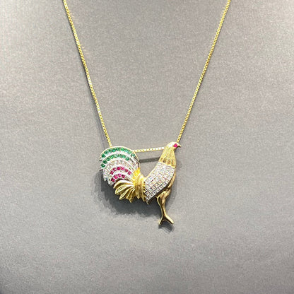00126- Colgante de gallo de oro de 14 quilates (solo)