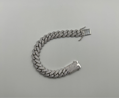 S787- Encrusted Miami Cuban Bracelet 8”