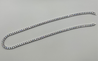 S782- Silver Round Cz Tennis Necklace 20”