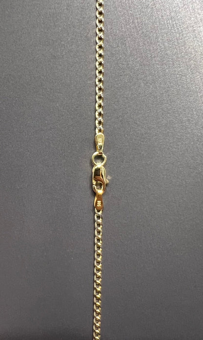 C56- NEW 10K Hollow Cuban Curb Chain & Crucifix Pendant SET W.G