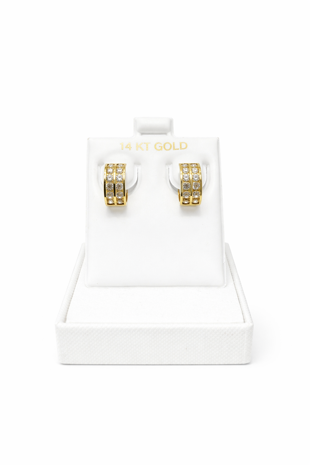 00132- NEW 14K Huggies Small Hoop Earrings (W.G)