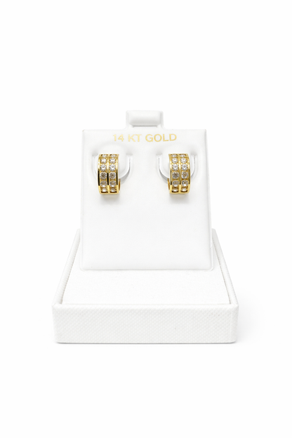 00132- NEW 14K Huggies Small Hoop Earrings (W.G)